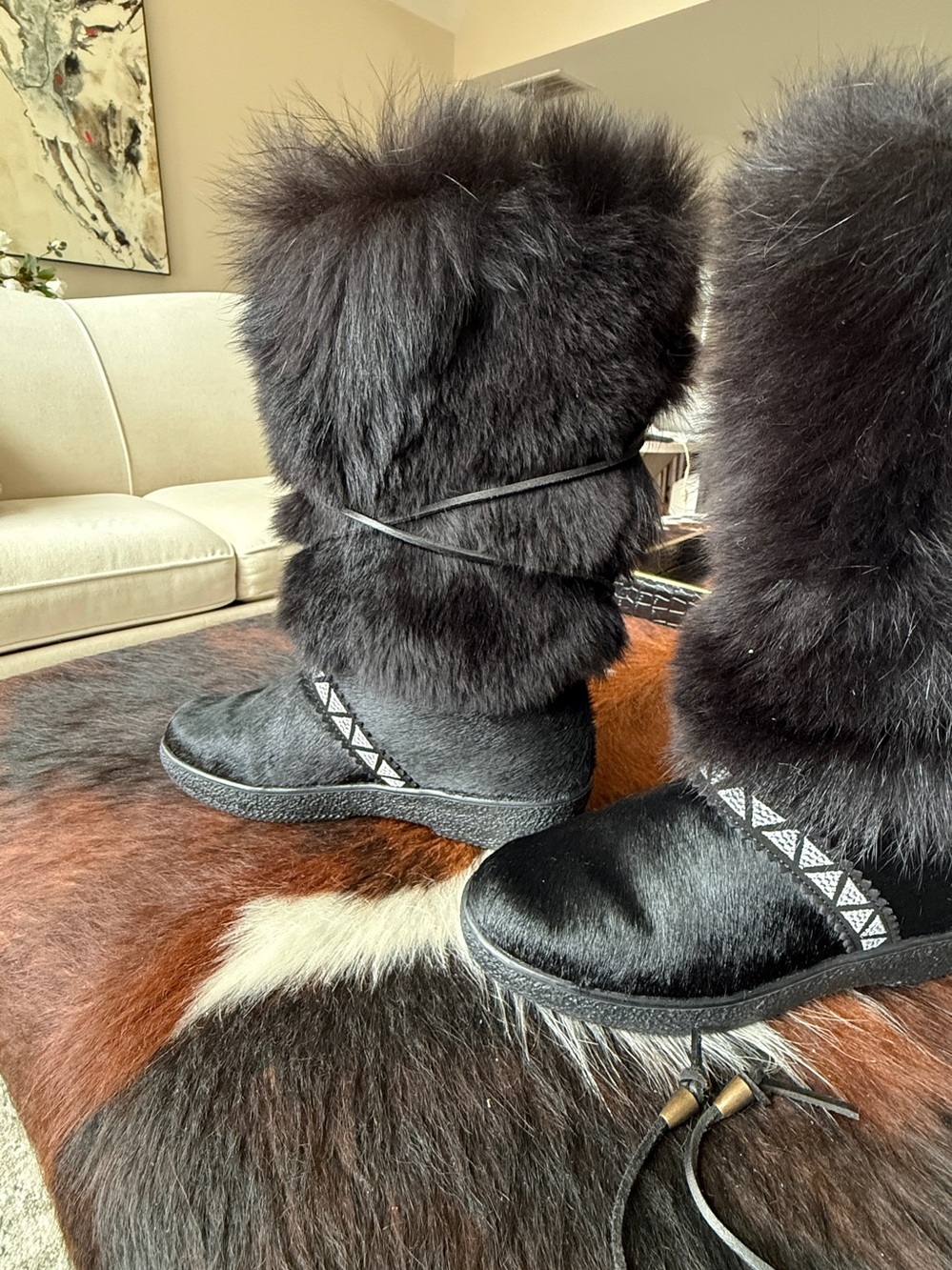OSCAR CRISTINA SPORT ITALIAN Fur Winter Boots SZ 39 - Picture 14 of 14